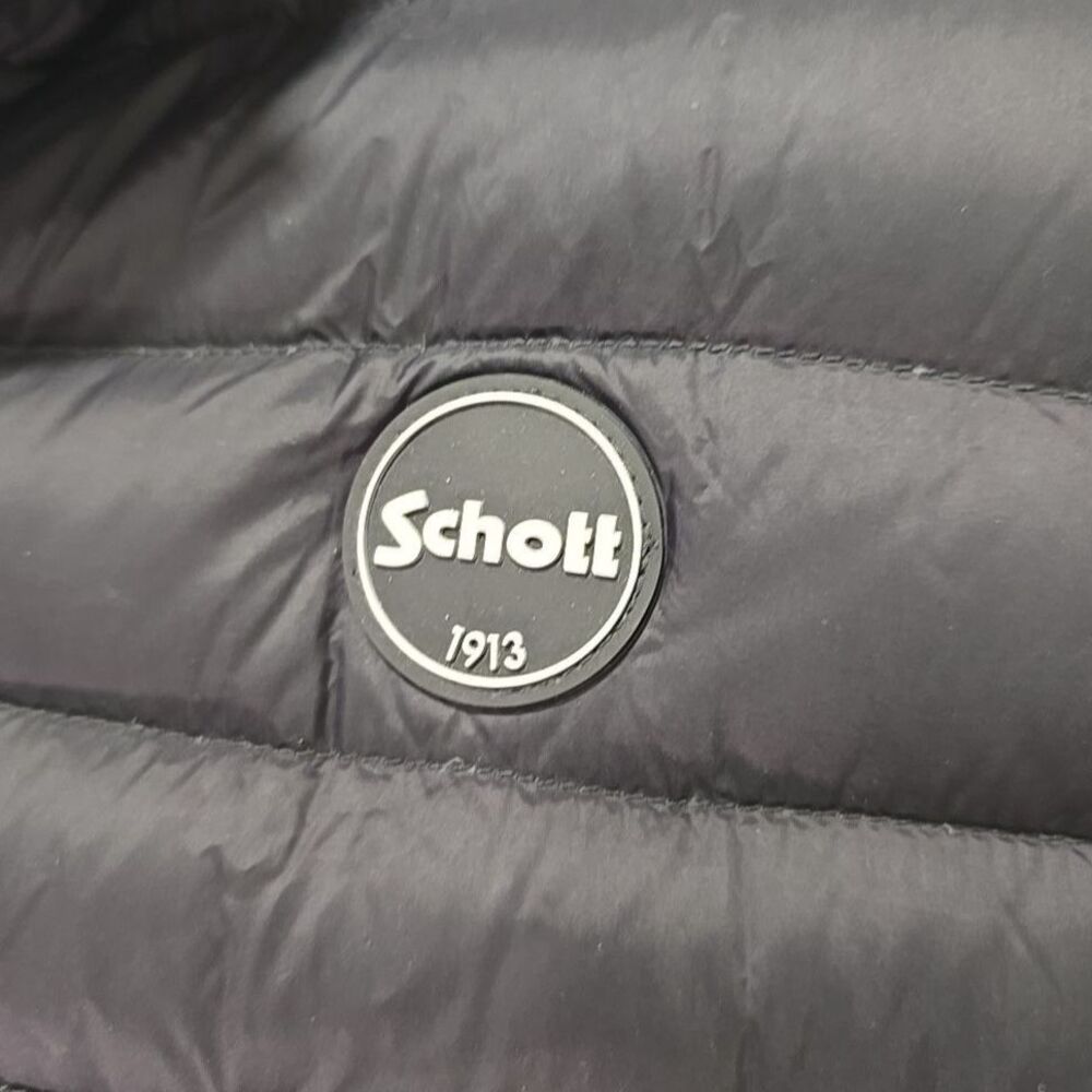 Schott NYC Performance Plume Down Puffer Vest Hooded Sz 3X Black Quilted Thermal
